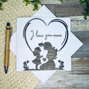 Carte de voeux pour maman, carte personnalisée de fête des mères, souvenir émotionnel, carte sincère pour maman, carte personnalisable, découpée au laser, unique