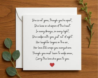 Personalized Condolence card for loss of mother sister wife, Sympathy card, Bereavement card, Thinking of you, Premium Papier, 131