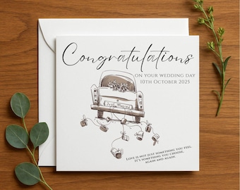 Congratulations on your wedding, Wedding card, Card for couple, Custom card for wedding, Mr & Ms Card, wedding greeting card, 187