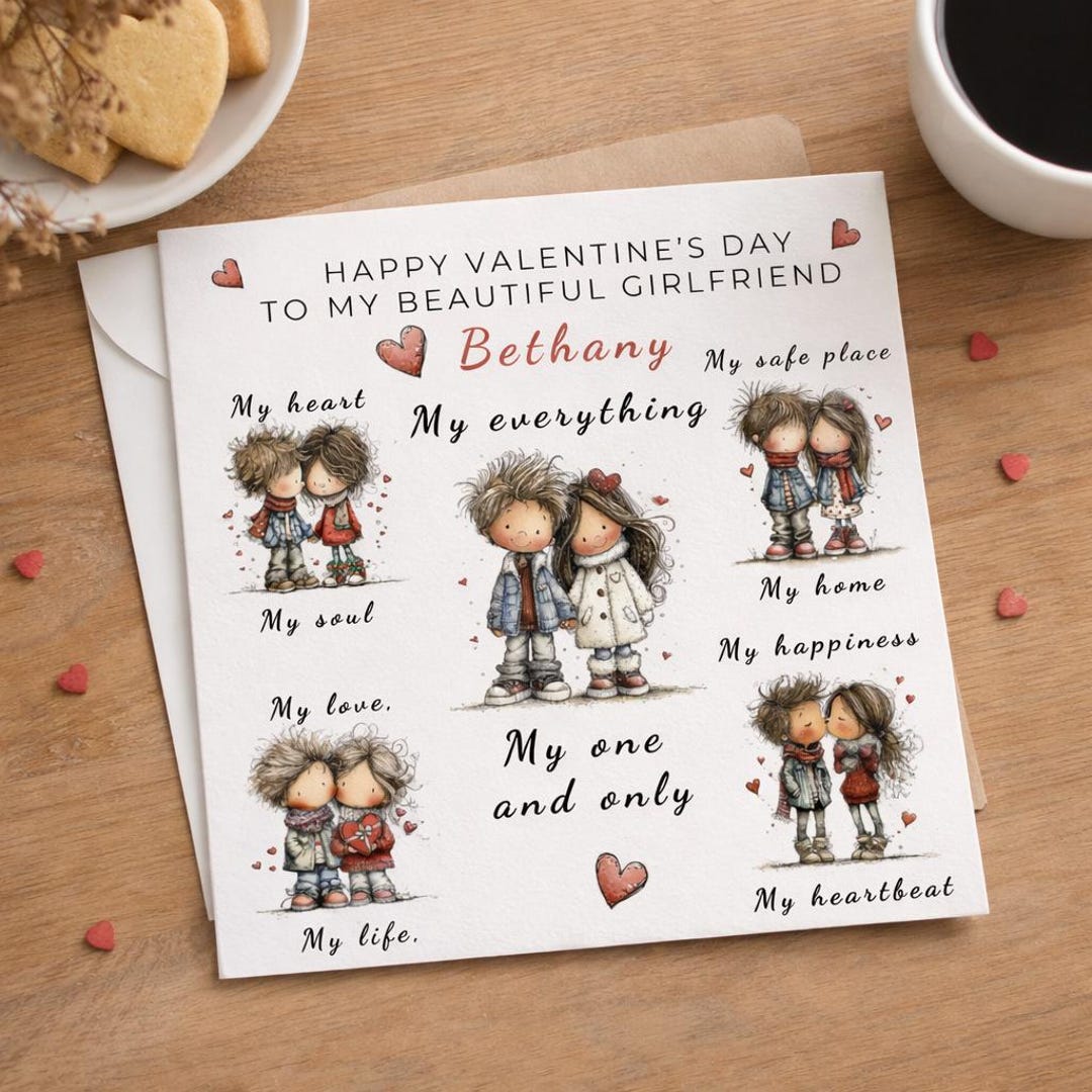 Valentine's Card for Girlfriend, Our Love Story Card, Valentine's Day ...