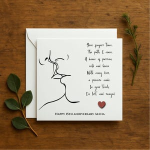 Carte personnalisée romantique, carte d'anniversaire de mariage, carte d'anniversaire pour mari ou femme, mot d'amour personnalisé, carte unique, personnalisée, 230