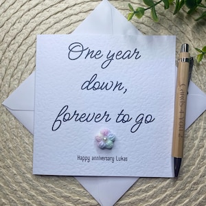 Carte 1er anniversaire, carte 5e anniversaire femme, carte 10e anniversaire mari, carte 15e anniversaire personnalisée, anniversaire de mariage 042