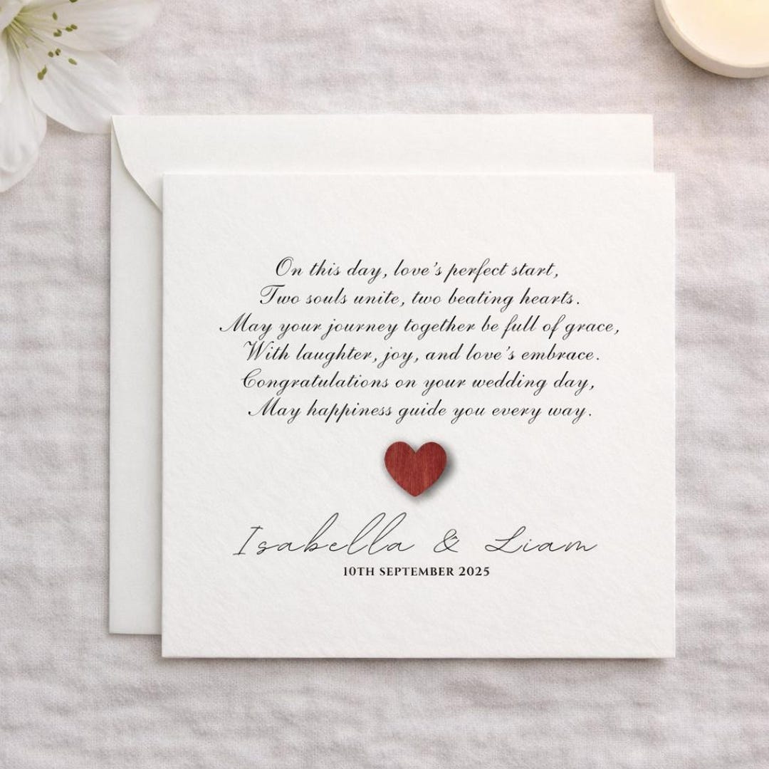 Personalized Wedding Greeting Card, Luxury Wedding Card for Couple