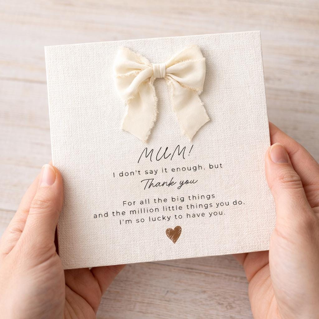 Mothers Day Card, Card for Mother, Thank You Mum Card, Sentimental Poem ...