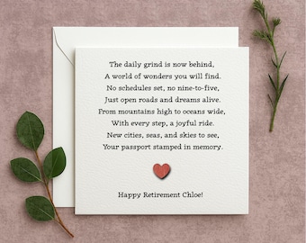 Happy Retirement Card, Retirement Gift for Co-worker, Retirement Greeting Card, , Congratulations on your Retirement Keepsake,336