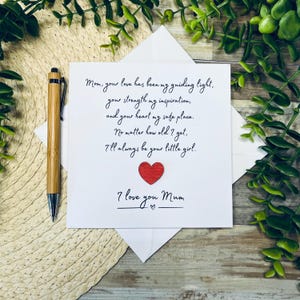 Carte de fête des mères faite main, message pour maman, cadeau de fête des mères, carte élégante, carte bien pensée, beau souvenir, carte de remerciement, 117