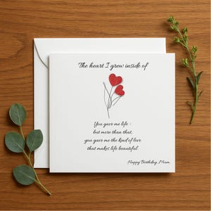 Carte d'anniversaire personnalisée pour maman, carte émotionnelle pour mère, cadeau sincère pour maman, carte d'anniversaire émouvante, carte sentimentale personnalisée, 147