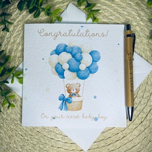 Carte de félicitations pour nouveau-né garçon carte de vœux personnalisée pour nouveau-né bébé garçon carte de bienvenue dans le monde bébé 018