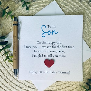 Carte personnalisée du 20e anniversaire de son fils, carte personnalisée du 30e anniversaire pour son fils, carte/cadeau/cadeau unique du 40e anniversaire, message significatif, 005