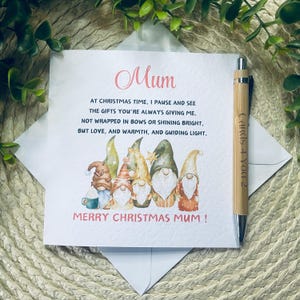 Carte de Noël pour femme, carte de Noël pour mari, carte de Noël pour maman, carte de Noël sentimentale, carte avec poème, carte faite main, gonk 038