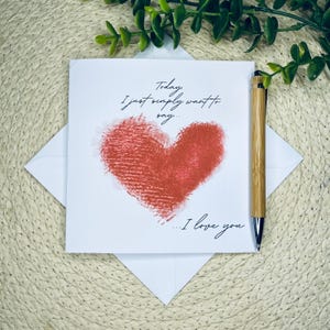 Carte minimaliste de Saint-Valentin, carte romantique je t'aime, carte d'anniversaire d'amour, carte d'amour pour femme, carte de voeux romantique, élégante, 081