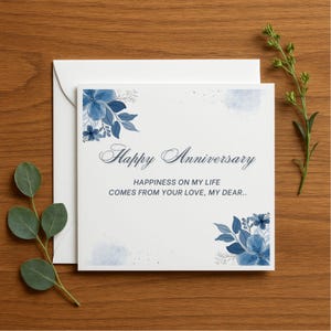 Carte d'anniversaire de mariage, carte d'anniversaire romantique pour mari ou femme, jolie carte d'anniversaire pour les couples, mariage élégant, 307