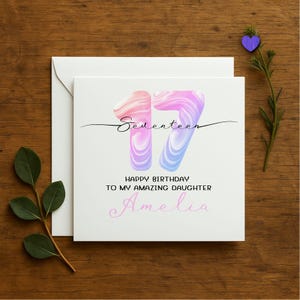 Carte de joyeux anniversaire pour petite-fille, carte d'anniversaire personnalisée, carte personnalisable unique, souvenir d'anniversaire pour fille adulte, 222