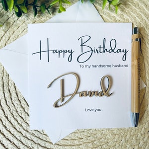 Carte d'anniversaire personnalisée pour mari, carte d'anniversaire pour lui, carte d'anniversaire à ma charmante carte de mari carte de mari 023