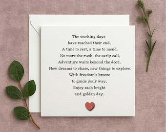 Happy Retirement Card, Retirement Gift for Co-worker, Retirement Greeting Card, , Congratulations on your Retirement Keepsake,335