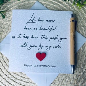1er 2e 3e anniversaire carte personnalisée pour lui sa carte d'anniversaire carte pour mari carte pour femme carte d'anniversaire de mariage mariage 008