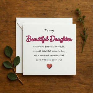 Daughter birthday card, personalised daughter card, special daughter birthday, card for adult daughter, card for her, teenage girl card, 321
