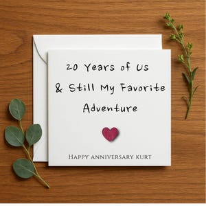 Carte d'anniversaire pour mari ou femme, 20 ans ensemble, carte d'anniversaire de mariage personnalisée, carte de renouvellement de vœux, carte d'amour pour conjoint, 173