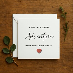Carte personnalisée romantique, carte d'anniversaire de mariage, carte d'anniversaire pour mari ou femme, mot d'amour personnalisé, carte unique, personnalisée, 231