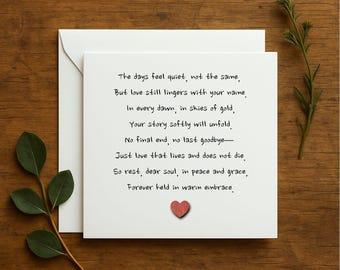 Sympathy Card for Loss, Grieving Card, Sad Occasion Card, Support Card, Elegant Condolence Card, Funeral Gift, Grief and Loss Card,320