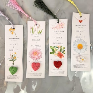 Personalized Plantable Wildflower Seed Paper Bookmark: Eco-Friendly Party Favor