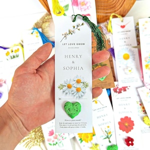 Segnalibro personalizzato in carta con semi: bomboniere con fiori di campo piantabili, bomboniere per feste, regalo ecologico