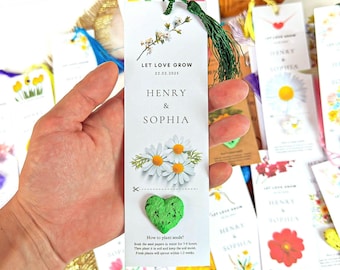 Personalized Seed Paper Bookmark: Plantable Wildflower Favors, Party Favors, Eco-Friendly Gift