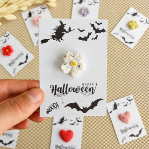 Samenpapier zum Bepflanzen. Personalisierte Karte mit Samenpapier für Halloween. Danke Gastgeschenke für Gäste. Merken Sie sich das Datum vor.