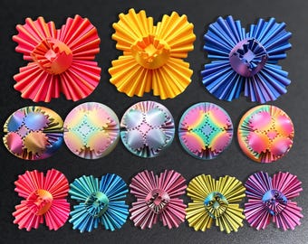 3D Printed Gear Ball Sphere Fidget - Transformable Stress Relief Toy, Colorful Gradient, Ideal Birthday Gift for All Ages