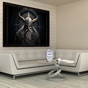 Vegvisir Shield Canvas: Norse Viking Art Wall Decor