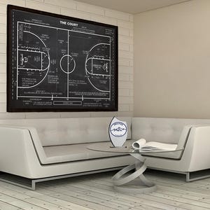 Basketball Court Diagram Canvas: Sport Wall Decor