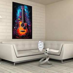 Guitar Canvas Print: Music Room Wall Art, Musician Gift