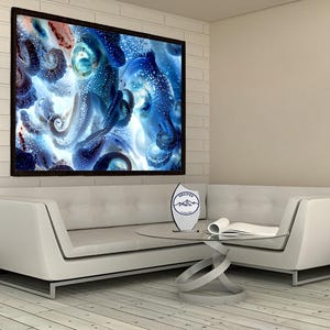 Abstract Octopus Canvas Print: Underwater Wall Art
