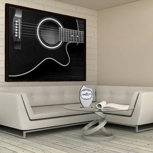 Black Guitar Canvas Print: Music Room Wall Art