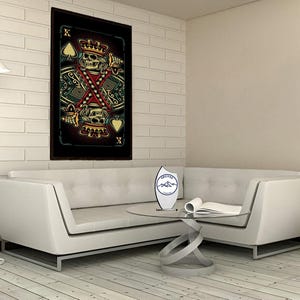 Skull Playing Card Canvas, Skull Canvas, Playing Canvas, Card Canvas, Playing Card Canvas, Canvas Wall Art, Fantasy Canvas, Decor, Gift