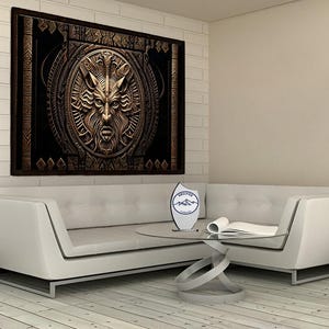 Vegvisir Shield Canvas: Norse Viking Compass Wall Art