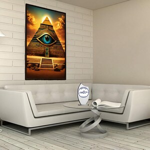 Eye of Horus Pyramid Canvas Art: Egyptian Decor