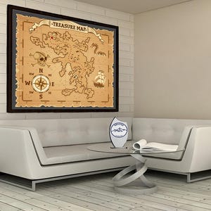 Treasure Map Canvas, Map Canvas, Treasure Canvas, Treasure Decor, Treasure Map Decor, Treasure Map Wall Decor, Canvas Wall Art, Gift