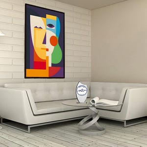 Abstract Human Face Art Canvas - Modern Wall Decor