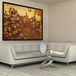 Bee Honey Canvas, Animal Canvas, Bee Decor, Honey Decor, Wall Bee Decor, Honey Wall Decor, Room Decor, Home Decor, Decor Gift, Art, Gift