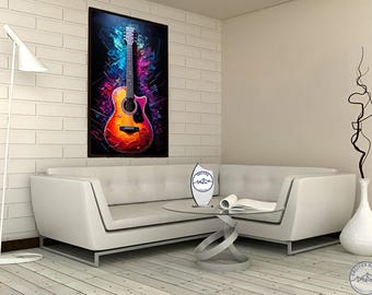 Guitar Canvas Print: Music Room Rock and Roll Wall Art