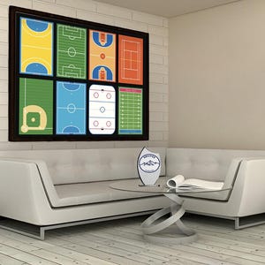 Sports Fields Canvas Print: Colorful Sports Decor