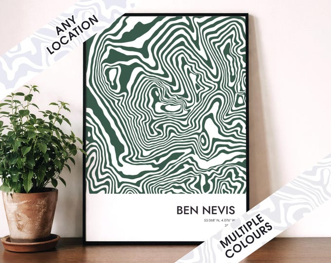 Minimalist Contour Maps