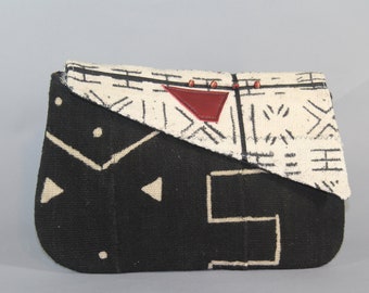 Black and White Mudcloth Clutch
