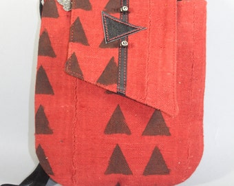 Red Mudcloth MiniX Shoulder Bag