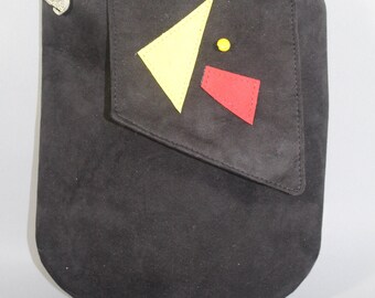 Black Ultra Suede Shoulder Bag