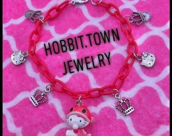 Kawaii Kitty Chinese New Year Fish Charm Bracelet