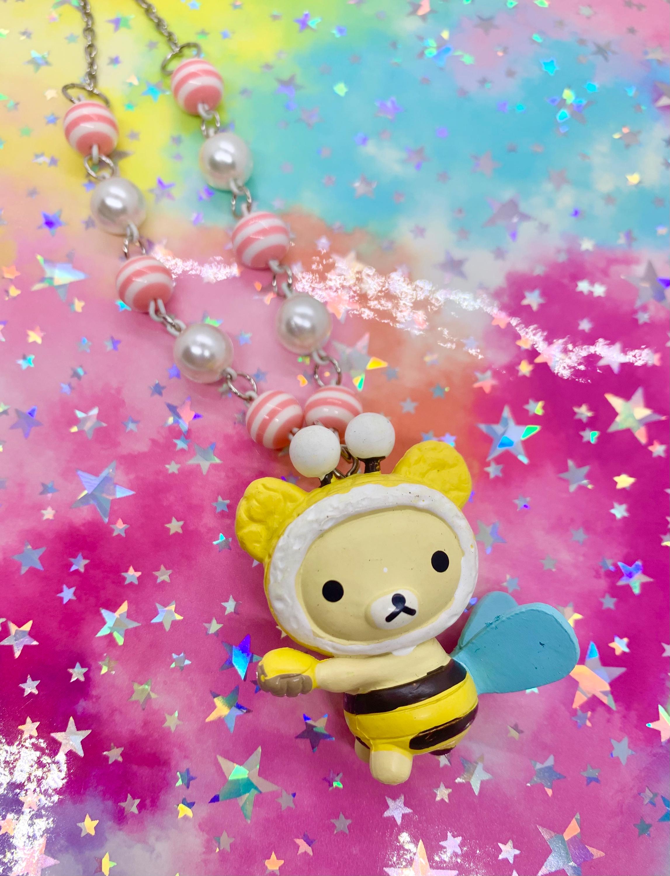 Kawaii Rilakkuma Korilakkuma Honey Bee Beaded Necklace - Etsy