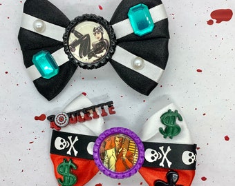 Catwoman Twoface Batman Comic Book Hair Bows