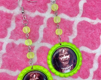 Exorcist Possessed Beaded Horror Earrings